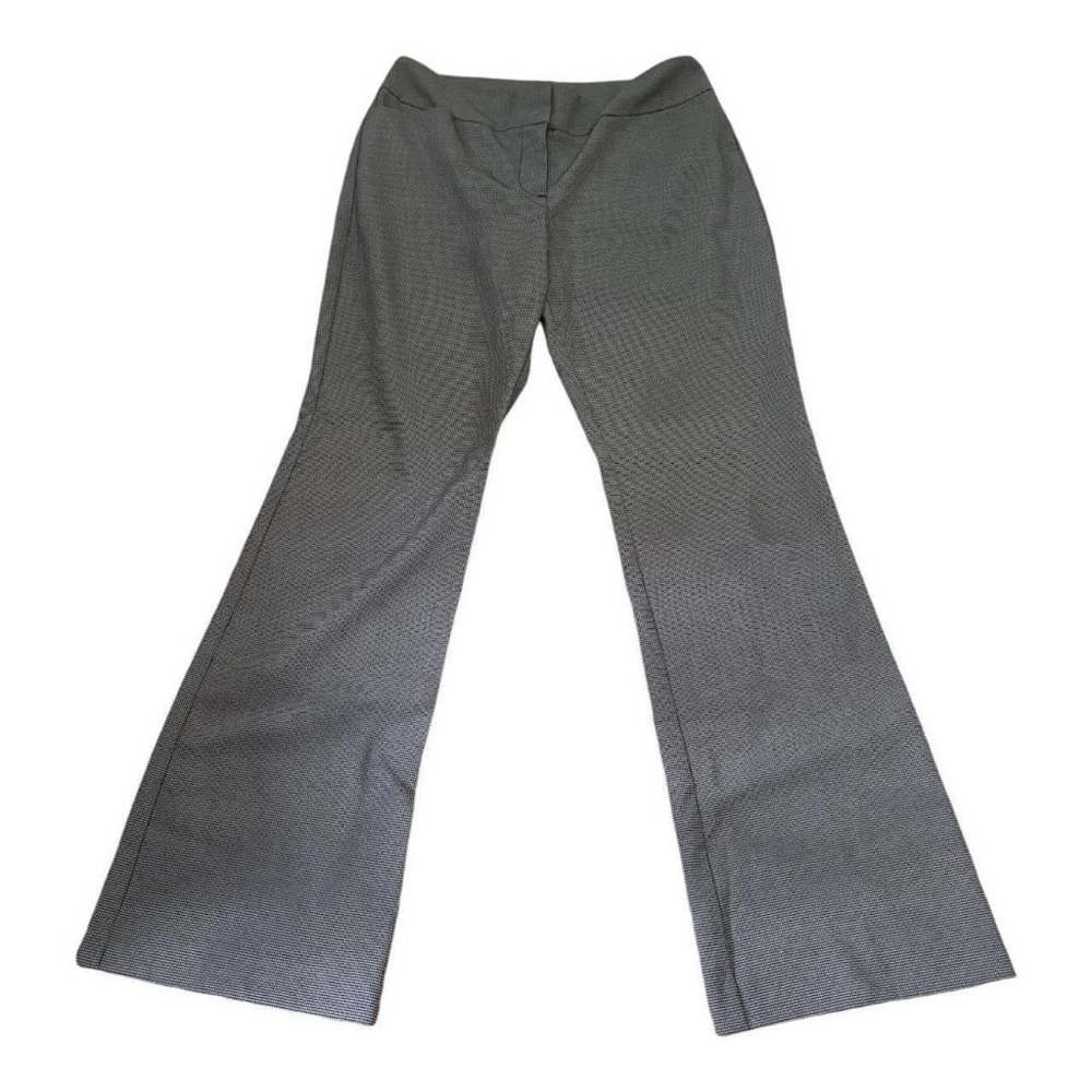 ann taylor white/black/grey checkered straight leg trousers